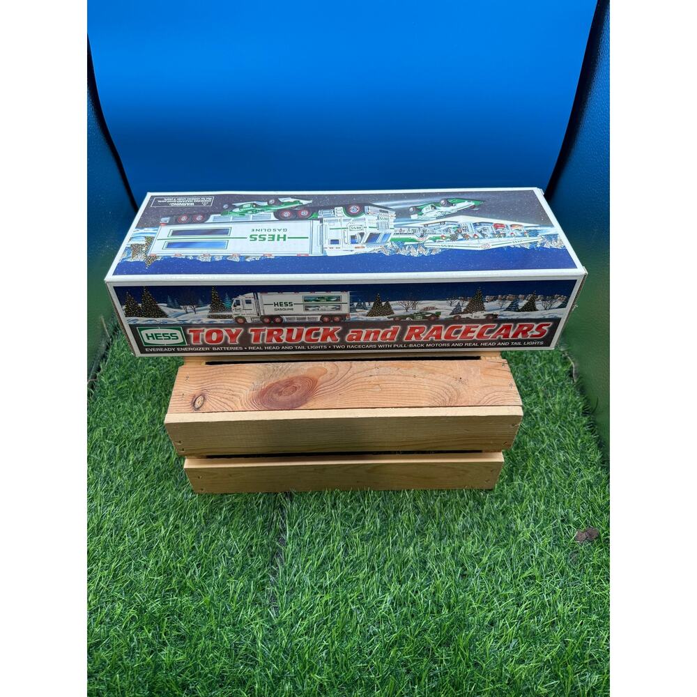 HESS Gasoline 2003 Toy Truck And Racecars With Box And Packaging